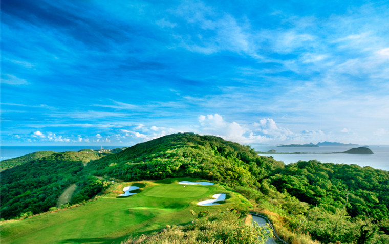 Mom will enjoy the view from the 13th hole on the Trump International Golf Course at Raffles Godahl at Canouan Island. She'll also enjoy a spectacular view of the Grenadines while getting a massage.